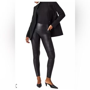 Spanx Moto Faux Leggings in Black Sz XS $110